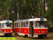 Kobylisk tramvaj ve smyce Vstavit v srpnu 2004